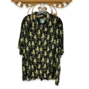 Reyn Spooner Men's Black/Yellow/Green Pineapple Button Down Shirt, Size XLarge - Picture 1 of 8