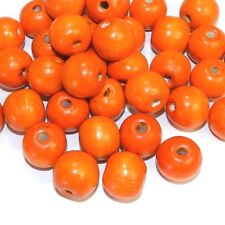 WX769 Orange 20mm Semi- Round Wood Spacer Beads 500-grams