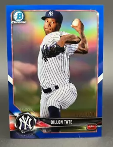 2018 Bowman Chrome Dillon Tate 122/150 Blue Refractor BCP235 Yankees - Picture 1 of 2