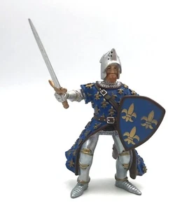 PAPO Knight FOOT SOLDIER con Espada y Escudo Azul Flor De Lis 2003 - Imagen 1 de 3