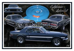 Mustang California 1968 impresión de póster especial - Imagen 1 de 1