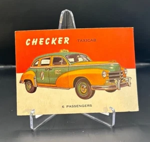 1954 Topps World on Wheels #139 Checker Taxicab "6 pasajeros" EX+ - Imagen 1 de 2