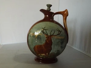 Vintage Doulton Kingsware Dewars Whisky Flask The Monarch of the Glen Brown  - Bild 1 von 5