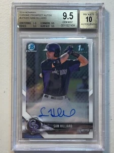 Sam Hilliard BGS 9.5 10 2018 Bowman Chrome 1st Auto Autograph Prospect (434) - Picture 1 of 2