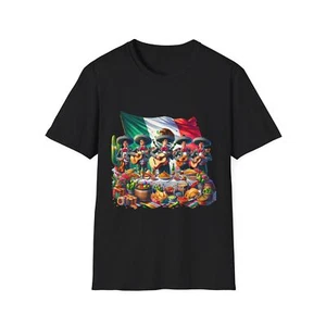 Fiesta Fun Unisex Softstyle T-Shirt, Mexican Celebration Tee, Cinco de Mayo - Picture 1 of 25