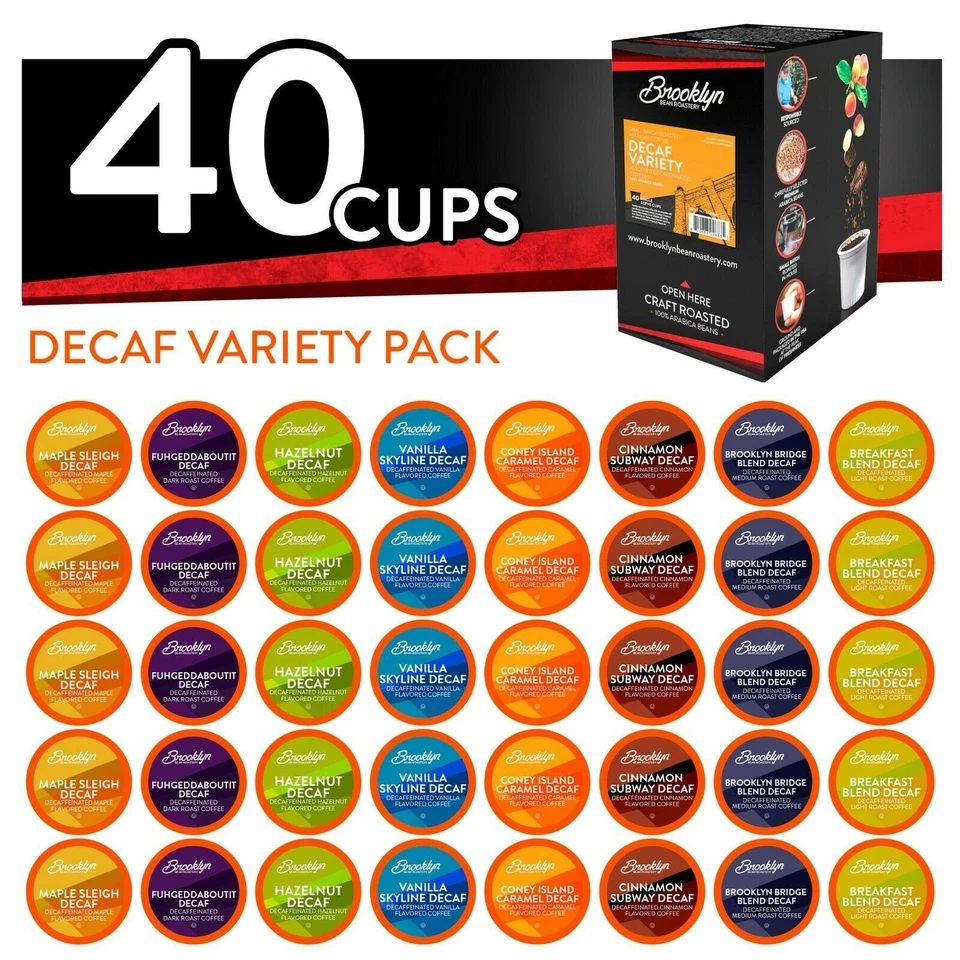 Brooklyn Bean Roastery, Various Roasts DECAF Pods,2.0 Keurig,Variety Pack, 40 Ct - Image 1 of 4