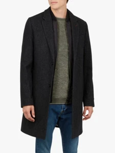 NEW Ted Baker Men's Cambear Overcoat Wool Blend Navy SZ. 7 (3XL), $400 Off MSRP - Picture 1 of 12