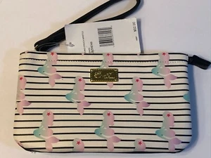 Luv Betsey Mermaid Wristlet Clutch Betsey Johnson Striped Purse Double Pouch bag - Picture 1 of 4