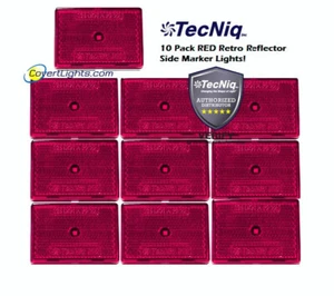 10 Pack TecNiq RED LED Retro Reflectors Side Marker Light Camper /Trailer Truck - Bild 1 von 8
