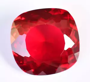40.65 Ct Natural Blood Red Mozambique Ruby Cushion CERTIFIED Treated Gemstone - Picture 1 of 6