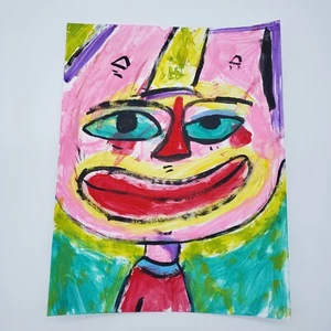 MODERN ABSTRACT POP NEO EXPRESSIONISM CONTEMPORARY BRUT by New York Artist PUKE  - Picture 1 of 3