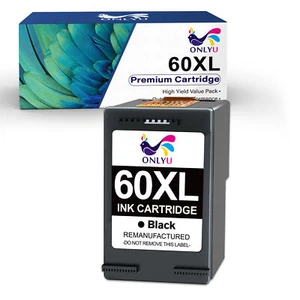 1Pc 60XL 60 XL Black Ink Cartridge for HP PhotoSmart C4795 C4799 C4783 Envy 110 - Picture 1 of 8