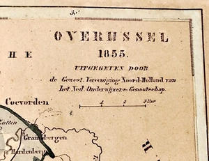 Antike Karte von 1855 Overessel Niederlande zeigt die Zuiderzee auf der Karte - Bild 1 von 16