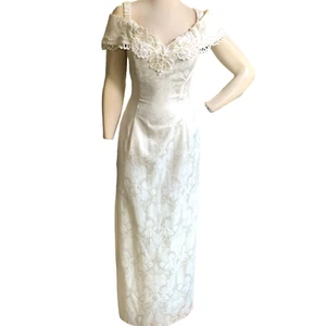 Jessica McClintock Ivory Bead Sequin Lace Wedding Dress Sz 11/12 #258D - Picture 1 of 11