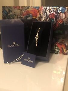 Swarovski Duo Evil Eye Bangle Rose Gold Bracelet Symbolic Blue Crystal 5171991