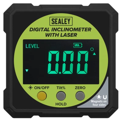 Sealey AK9991 Digital Inclinometer with Laser Line Magnetic Sides Camber Caster - Image 1 of 4