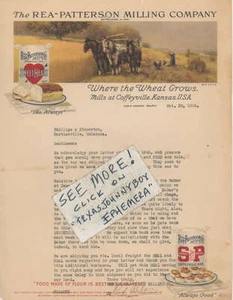 1924 Flour Mill LETTERHEAD Coffeyville Kansas REA PATTERSON MILLING CO  C. ALLAN - Picture 1 of 1