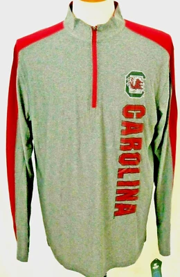 NEW South Carolina USC Gamecock Colosseum Gray Heathered 1/4 Zip LS shirt Mens L - Image 1 of 4