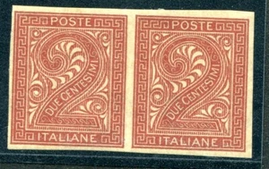 Vitt. Emanuele II. Cent. 2 n. T15d varietà coppia non dentellata - Imagen 1 de 1