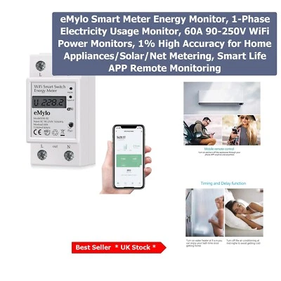 Eco-Friendly Smart Meter: 60A Energy Monitor with Scheduler and Voice Control - Image 1 of 4