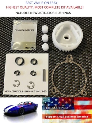 Corvette 88-96 Headlight Motor Repair Kit W/ Gear+Actuator Bushings+Instructions - Image 1 of 4