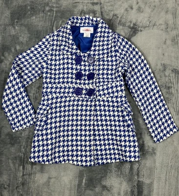 Chaquetón de lana vintage años 90 Citlacis azul pata de gallo niñas talla 3T 4T (etiqueta 6) EE. UU. Foto 1 de 4