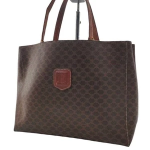 Celine Handtasche Beuteltasche Medium Macadam Logo Leder braun Damen gebraucht aus Japan - Bild 1 von 10