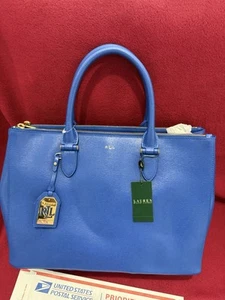 NUOVO Designer Lauren Ralph Lauren Newbury DB Borsa a tracolla con zip-st Astor Blu - Foto 1 di 15