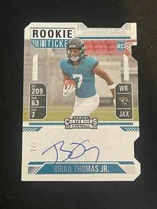 2024 Panini Contenders Brian Thomas Jr Rookie Ticket Auto 7/7 Jersey Match - Picture 1 of 2