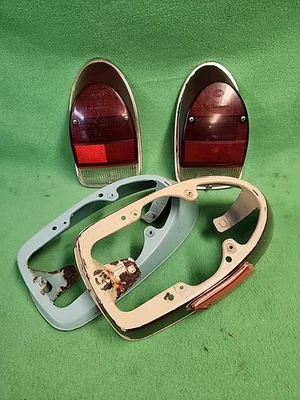 VW Volkswagen Bug Beetle Hella 1971-1972 luces traseras carcasas lentes OEM alemán Foto 1 de 4