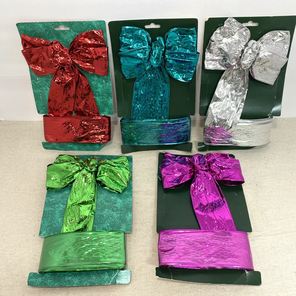 5 pacotes não usados kits de fita de papel alumínio vintage aproximadamente 25' cada novo na embalagem - Imagem 1 de 4