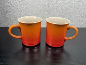 Taza de té de café Le Creuset taza de gres 14 FL OZ / 400 ML naranja rojo Ombré - X2 - Imagen 1 de 12