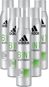 6 x 200ml Adidas 6 in 1 Cool & Dry 48H Anti Perspirant Body Spray - Picture 1 of 1