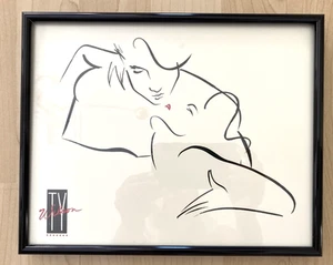 Vtg Ty Wilson "FOREVER" Kissing Couple 8"x10" Print Framed - Picture 1 of 6