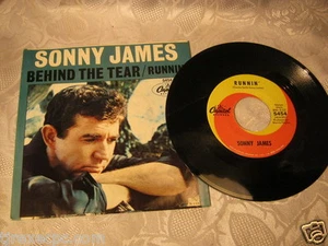Sonny James Behind the tear/Runnin' 45 record & PS - Picture 1 of 2