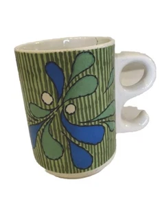 Howard Holt selten Vintage 1971 #8219 grün blau Pop Art Kaffeebecher - Bild 1 von 6