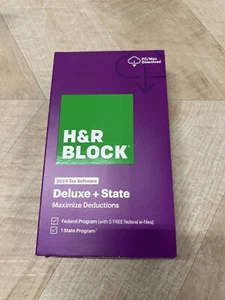 H & R Block Tax Software Deluxe and State 2024 PC/MAC Download  - Picture 1 of 1