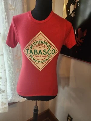 Футболка с логотипом Tabasco Brand Hot Sauce состаренная красная мужская размер маленький - Изображение 1 из 3