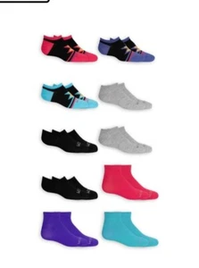 New Girls Lightweight No Show Socks size M (10.5- 4) Fruit Of The Loom 10 Pair. - Picture 1 of 5