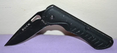Navaja de Bolsillo Negra Plegable de Acero Inoxidable Hoja Plana Buck 875 ~~ Excelente Estado Foto 1 de 4