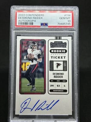 2022 Contenders Autograph #114 Desmond Ridder Auto Rookie PSA 10 Gem Mint  - Image 1 of 3