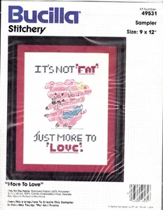 Gestempeltes Stickset: It's Not Fat, Just More to Love Pigs Bucilla #49531 - Bild 1 von 2