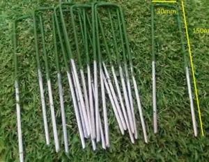 Artificial Grass Half Green U Pins Pegs Galvanised Steel Pegs Membrane UK SELLER - Picture 1 of 1