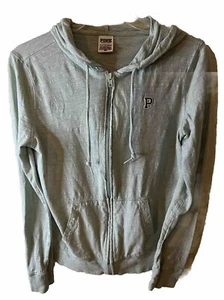 Victoria's Secret Pink Blue Hoodie Full Zip With Logo And Pocket Size XS - Picture 1 of 5