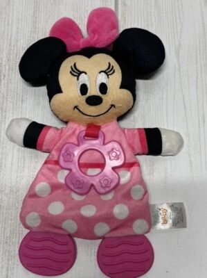 Vestido de bolinhas Disney Baby Minnie Mouse mordedor de pelúcia brinquedo amável enrugado arco - Imagem 1 de 4