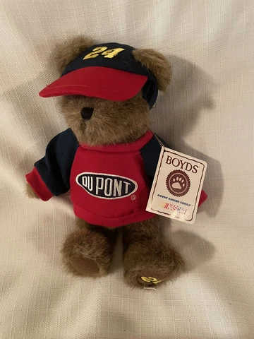 Boyds Jeff Gordon #24 Plush Bear NEW NASCAR Racing Toy Hat Vintage DuPont Cover