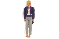Ken Mattel 1968 Philippines Patent Pending on Back Purple Swede Tuxedo 