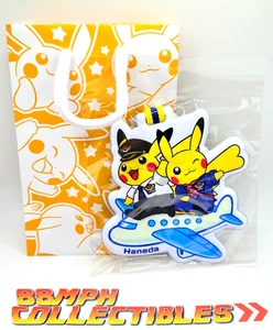 New EXCLUSIVE POKEMON PIKACHU Pilot Haneda (HND) Airport Japan Luggage Tag & Bag - Picture 1 of 7