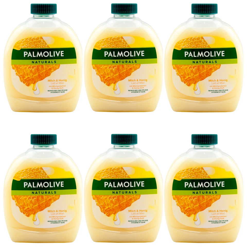 Palmolive Naturals Seife MILCH & HONIG NACHFÜLLER 6 x 300 ml  mit Honig Duft - Bild 1 von 1