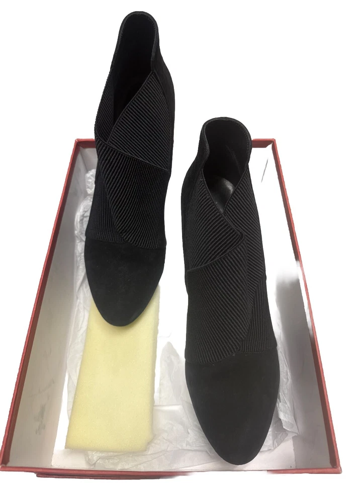 Botines Van Eli negros lisos punta almendra talla 10M sin cordones Foto 1 de 4